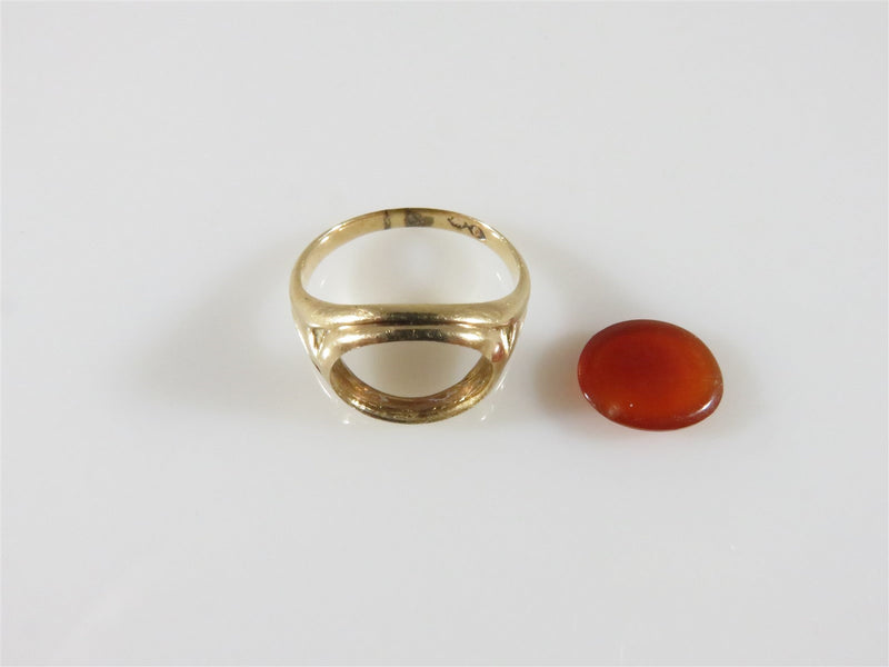Vintage 10K Yellow Gold Womens Size 3 1/4 Setting with old Carnelian Stone - Just Stuff I Sell