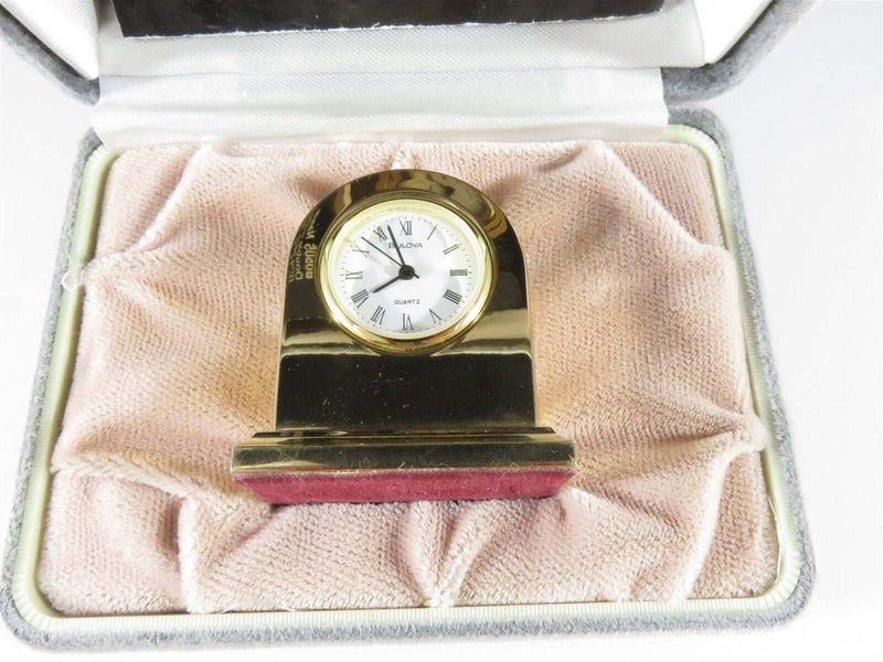 Bulova Miniature Clock B0504 Accurette Classic Arch Design - Just Stuff I Sell