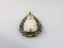 10K Victorian Filigree Carved Cameo with Old Cut Diamond Accent For Repair - Just Stuff I Sell
