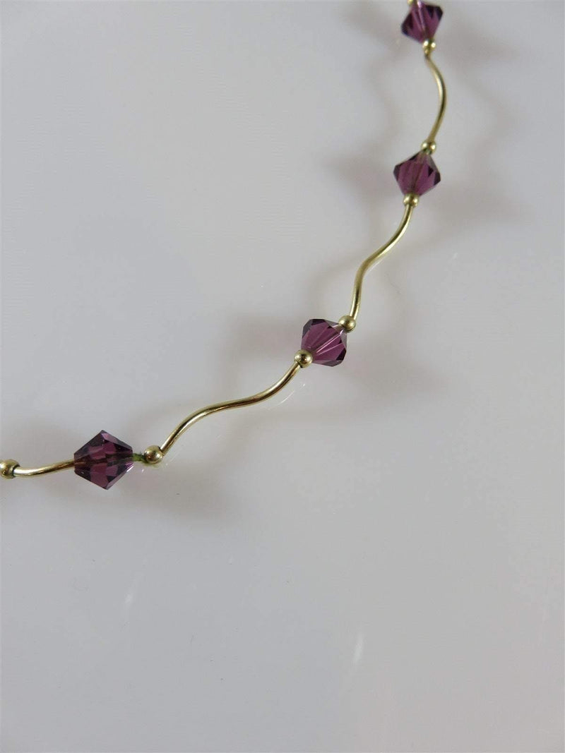 14K Yellow Gold & Cut Amethyst Beaded Necklace 5.6 grams TW For Clasp Repair - Just Stuff I Sell
