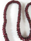 Fabulous 26" Natural Polished Burgundy Garnet Strung Bead Strand Necklace - Just Stuff I Sell