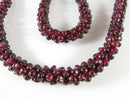 Fabulous 26" Natural Polished Burgundy Garnet Strung Bead Strand Necklace - Just Stuff I Sell
