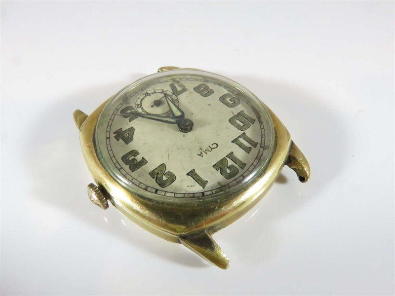 Antique Running Cyma Tacy Radium Dial Trench Style Watch 14K GF Star Watch Case - Just Stuff I Sell