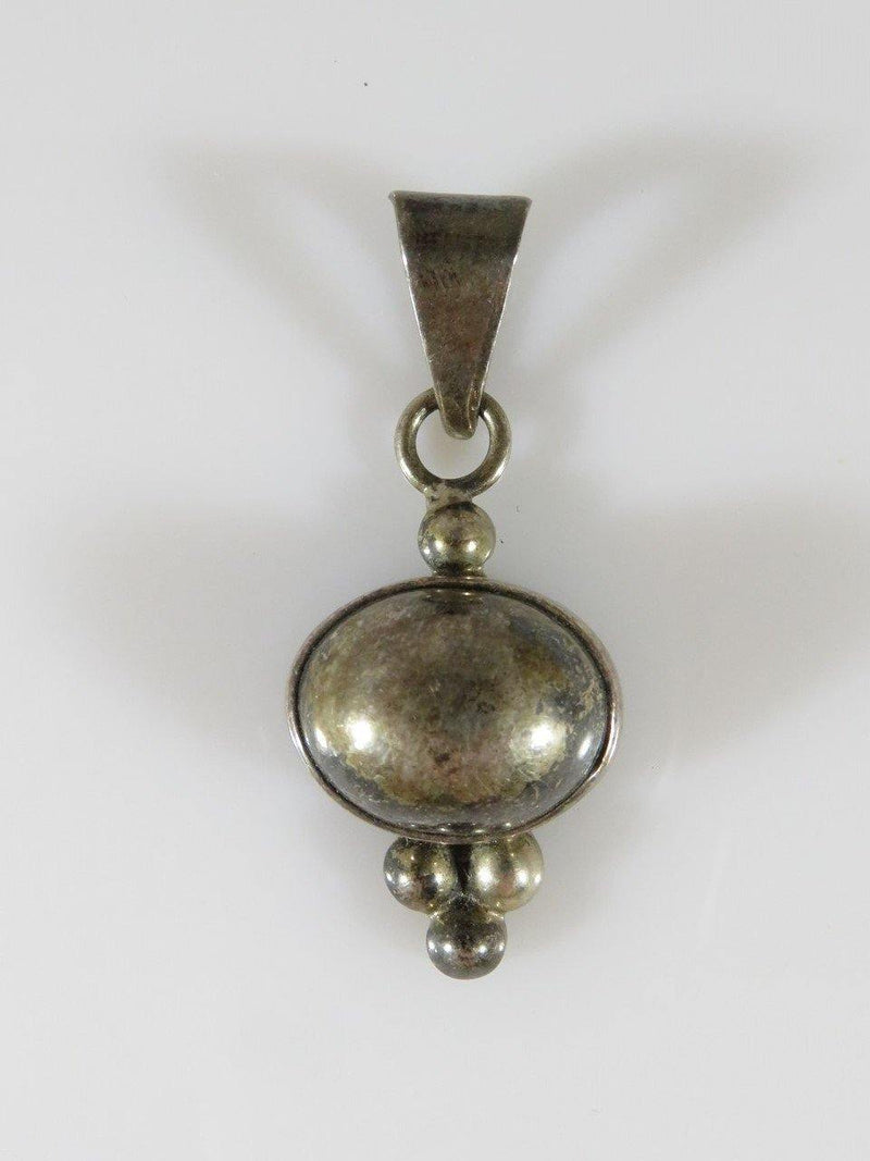 Vintage Mexico Pre-Eagle Sterling Silver Ball Pendant - Just Stuff I Sell