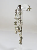 Vintage Stud/Dangle 1 7/8" high Tilo Signed Mexico Sterling Silver Earrings - Just Stuff I Sell