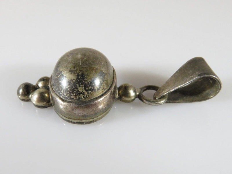 Vintage Mexico Pre-Eagle Sterling Silver Ball Pendant - Just Stuff I Sell