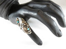 Stunning Navajo Floral Leaf Turquoise Ring Size 8 Herman Smith Pointer Ring - Just Stuff I Sell