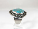 Sterling & Turquoise Large Bold Biker Ring Size 9.75 Fab Pinky Ring - Just Stuff I Sell