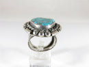 Sterling & Turquoise Large Bold Biker Ring Size 9.75 Fab Pinky Ring - Just Stuff I Sell