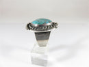 Sterling & Turquoise Large Bold Biker Ring Size 9.75 Fab Pinky Ring - Just Stuff I Sell