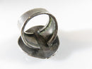 Sterling & Turquoise Large Bold Biker Ring Size 9.75 Fab Pinky Ring - Just Stuff I Sell