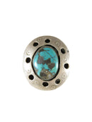 Cool Biker Road Rash Ring Turquoise Sterling Silver For Repair Size 9.75 Pinky - Just Stuff I Sell