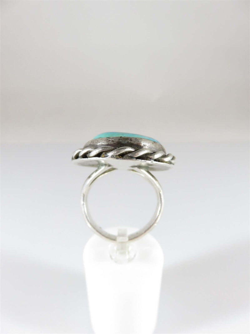 Dual Turquoise Men's Biker Ring Heavy 24.6 Gram Size 9 Pinky Statement Ring - Just Stuff I Sell