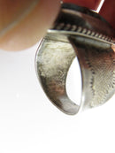 Men's Sterling Silver Turquoise Solitaire Statement Biker Ring Size 10.5 - Just Stuff I Sell