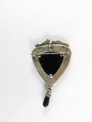 Vintage Sterling VH Vernon Haskie Bull Bear Onyx Navajo Brooch Pin Pendant - Just Stuff I Sell