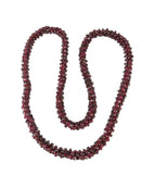 Fabulous 26" Natural Polished Burgundy Garnet Strung Bead Strand Necklace - Just Stuff I Sell