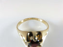 Antique 14K Blood Red Garnet Solitaire Belcher Set Men's Ring Size 9 1/2 - Just Stuff I Sell