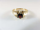 Antique 14K Blood Red Garnet Solitaire Belcher Set Men's Ring Size 9 1/2 - Just Stuff I Sell