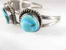 Vintage 5 Turquoise Stone Sterling Silver Navajo Cuff Bracelet Approx 6" Wrist - Just Stuff I Sell