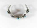 Vintage 5 Turquoise Stone Sterling Silver Navajo Cuff Bracelet Approx 6" Wrist - Just Stuff I Sell