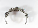 Vintage 5 Turquoise Stone Sterling Silver Navajo Cuff Bracelet Approx 6" Wrist - Just Stuff I Sell