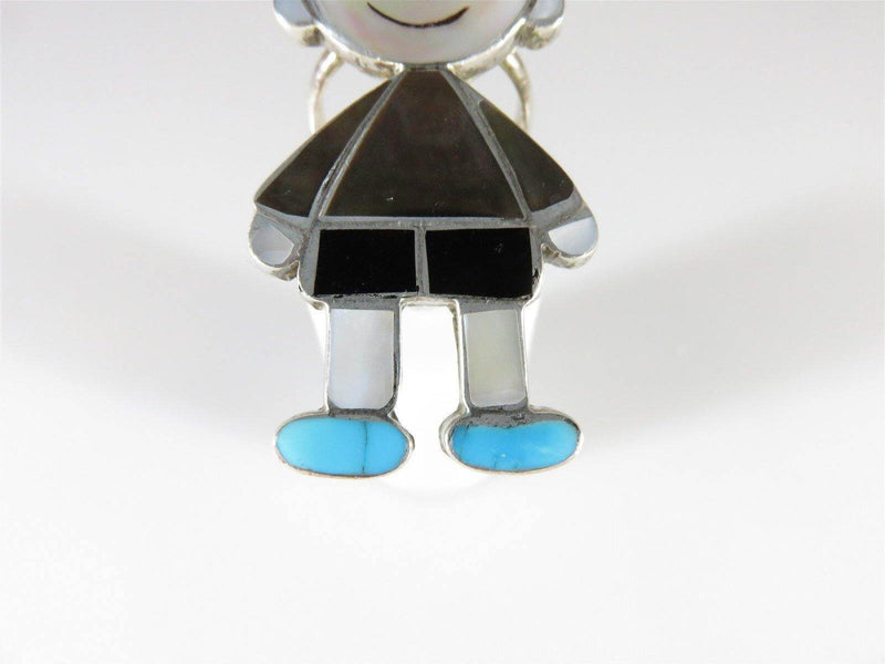 Charlie Brown Ring - Circa 1960's Zuni Inlaid MOP, Turquoise, Onyx Charlie Brown - Just Stuff I Sell