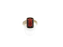 Antique Men's 8K Solid Gold Emerald Cut Garnet Ring Size 10.25 Pinky Ring — Men's Jewelry • Gold • Emerald, Garnet — front vi
