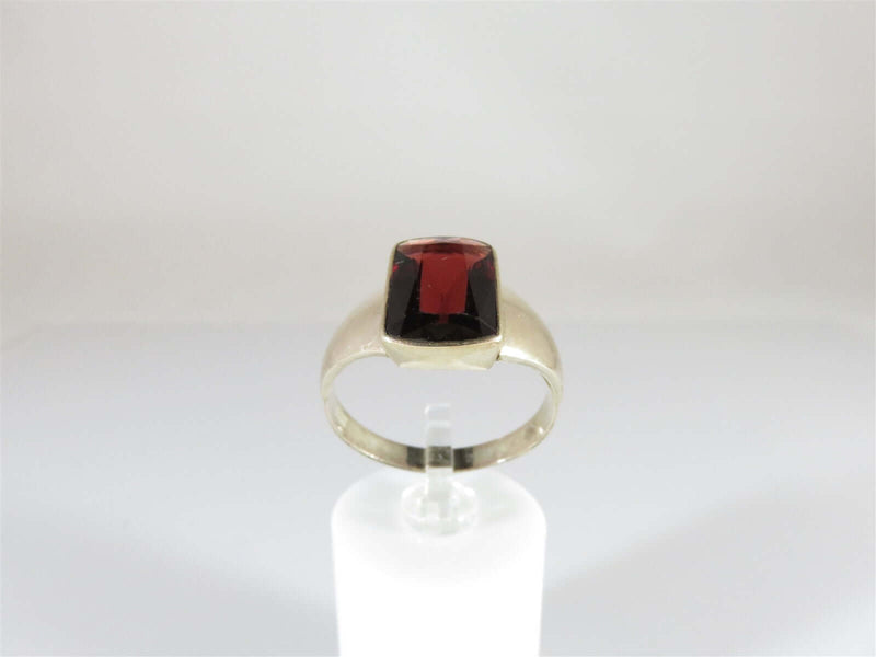 Antique Men's 8K Solid Gold Emerald Cut Garnet Ring Size 10.25 Pinky Ring - Just Stuff I Sell