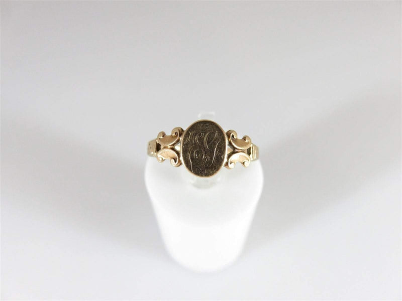 Victorian Women's Initial Ring Antique 10K Gold Engraved EG Size 5.25 - Just Stuff I Sell