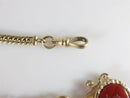 RFS & Co 1/10 10K Gold Pocket Watch Chain with Intaglio FOB - Fine Condition - Just Stuff I Sell