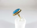 Beautiful Navajo Gold 14K Rich Blue Turquoise Women's Ring Size 4.75 - Just Stuff I Sell