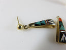 Navajo 14K Gold Fancy Inlaid Ring & Earring Set Ervin Hoskie Earrings For Repair - Just Stuff I Sell