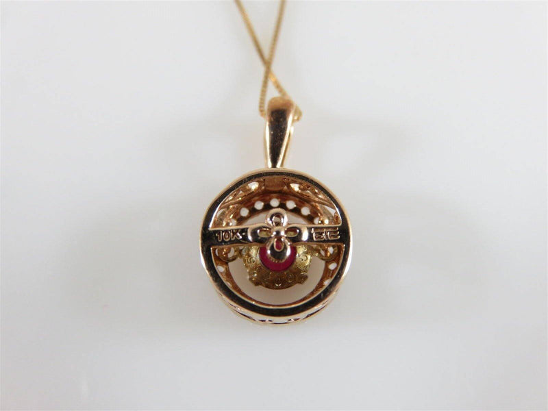10K Rose Gold Designer 18" Necklace With Diamond Pink Sapphire Pendant - Just Stuff I Sell