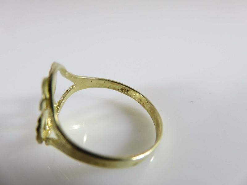 Letter R Initial Ring Size 6.75 Etched 10K Gold R Signet Style Vanity Ring - Just Stuff I Sell