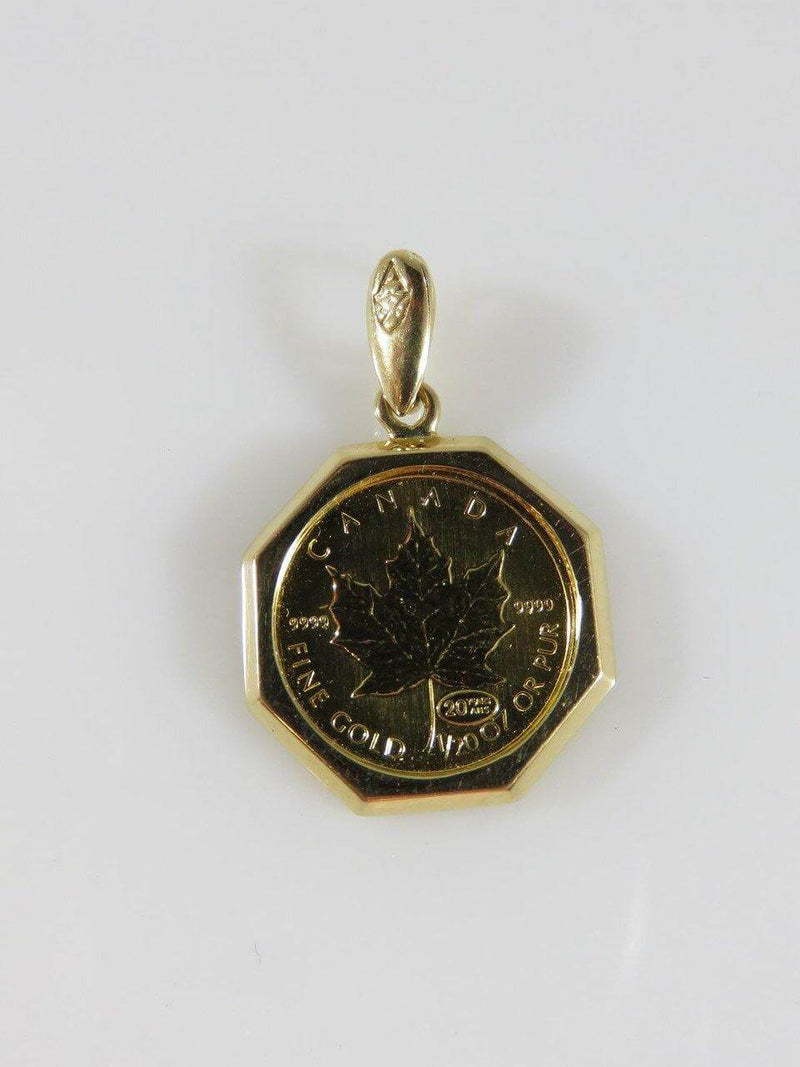 1/20 .999 Oz Gold Canadian Dollar 20 Year Anniversary 18K Yellow Gold Pendant - Just Stuff I Sell