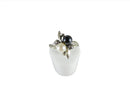Vintage Black White Pearl Quartz 10K White Gold Ring Designed by Kimberly Sz 5 — Mid Century • 10K, Gold • Pearl — front view