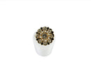 14K Diamond Halo Ring Black Enamel Accented Vintage Diamond Spray Ring Size 3.5 - Just Stuff I Sell
