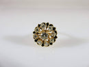 14K Diamond Halo Ring Black Enamel Accented Vintage Diamond Spray Ring Size 3.5 - Just Stuff I Sell