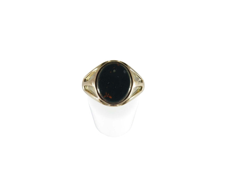 Circa 1884 9K Bloodstone Men's Solitaire Ring Size 9.75 CG&S London K - Just Stuff I Sell