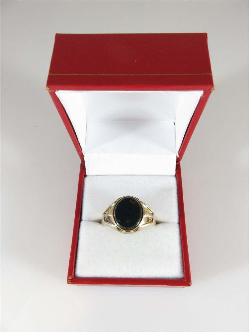 Circa 1884 9K Bloodstone Men's Solitaire Ring Size 9.75 CG&S London K - Just Stuff I Sell