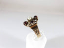 Antique 10K Rosy Yellow Gold Garnet & Pearl Victorian Wedding Ring Size 6 1/2 - Just Stuff I Sell