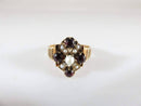 Antique 10K Rosy Yellow Gold Garnet & Pearl Victorian Wedding Ring Size 6 1/2 - Just Stuff I Sell