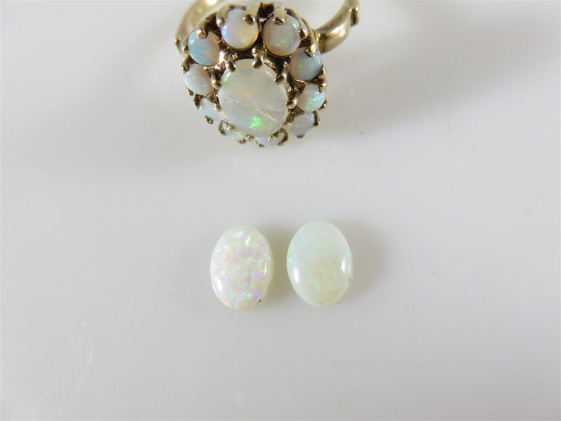 Vintique Opal Cluster Ring in 10K Gold Designer Signed Size 6.75 For Repair - Just Stuff I Sell