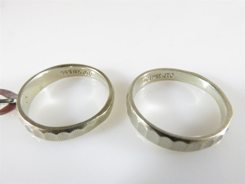Vintage 14K White Gold Diamond Wedding Ring Set Zales 14K JTC 969 - Just Stuff I Sell