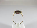 10K Art Deco Style Fancy Diamond Ruby Solitaire Ring Size 7.5 Yellow Gold - Just Stuff I Sell