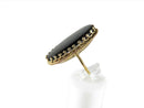Bold 10K Fancy Prong Set Oval Onyx Cocktail Ring Victorian Style Size 6.5 — Victorian Edwardian • 10K, Gold — front view