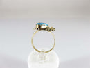 Beautiful Navajo Gold 14K Rich Blue Turquoise Women's Ring Size 4.75 - Just Stuff I Sell