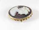 14K Gold Carved Mother of Pearl Cameo Brooch Pendant 1 3/4 x 1 3/8 10.2 grams - Just Stuff I Sell