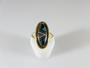 Navajo 14K Gold Fancy Inlaid Ring & Earring Set Ervin Hoskie Earrings For Repair - Just Stuff I Sell