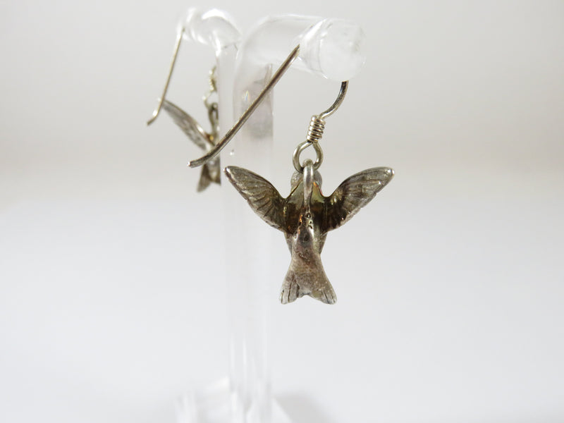Sterling Silver Hummingbird Dangle Earrings 3D Design 8.7 Grams - Just Stuff I Sell